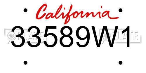 33589W1 California License Plate