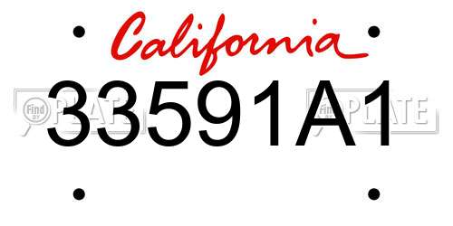 33591A1 California License Plate