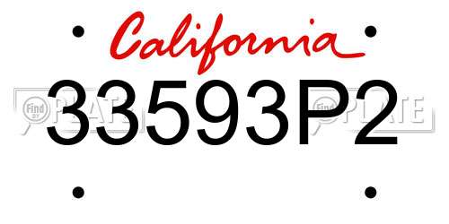 33593P2 California License Plate