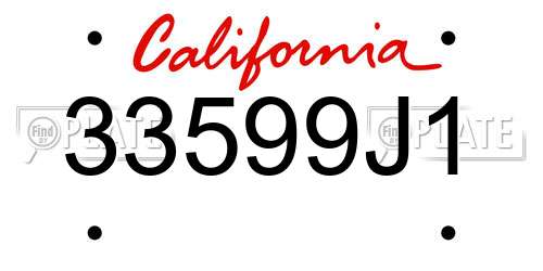 33599J1 California License Plate