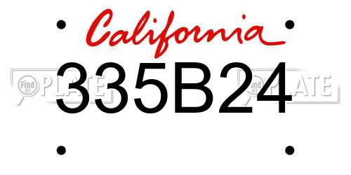 335B24 California License Plate