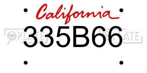 335B66 California License Plate
