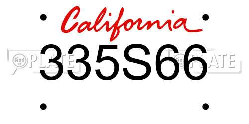335S66 California License Plate