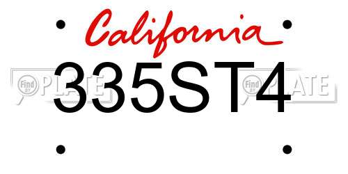 335ST4 California License Plate