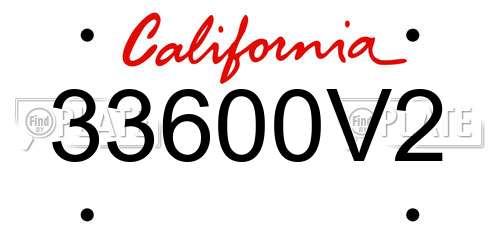 33600V2 California License Plate