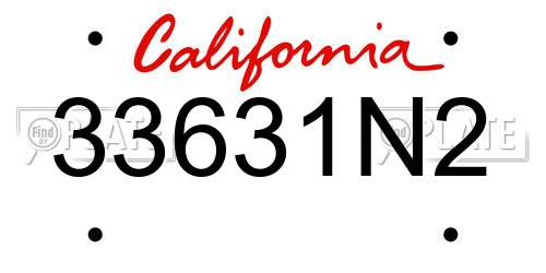 33631N2 California License Plate