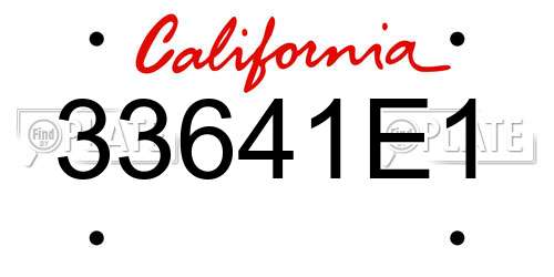 33641E1 California License Plate