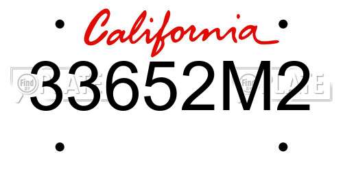 33652M2 California License Plate