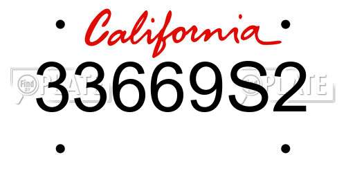 33669S2 California License Plate