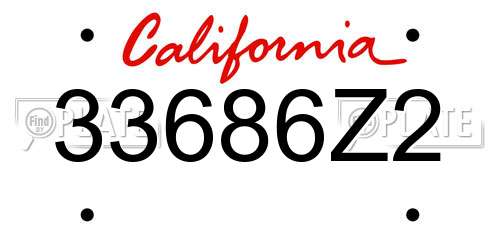 33686Z2 California License Plate