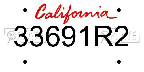 33691R2 California License Plate