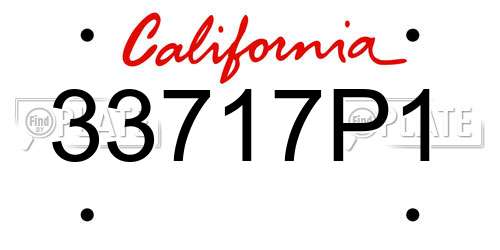 33717P1 California License Plate