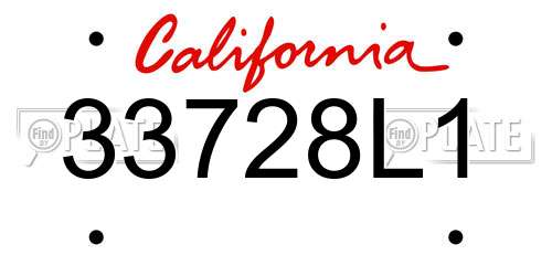 33728L1 California License Plate