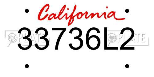 33736L2 California License Plate
