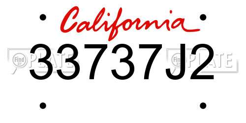 33737J2 California License Plate