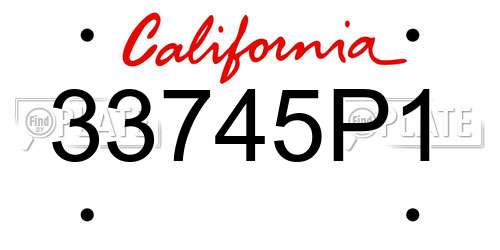 33745P1 California License Plate
