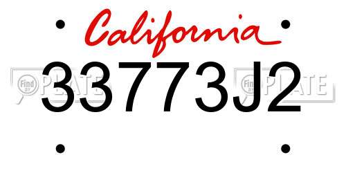 33773J2 California License Plate