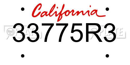 33775R3 California License Plate