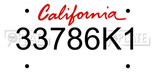 33786K1 California License Plate
