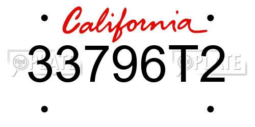 33796T2 California License Plate