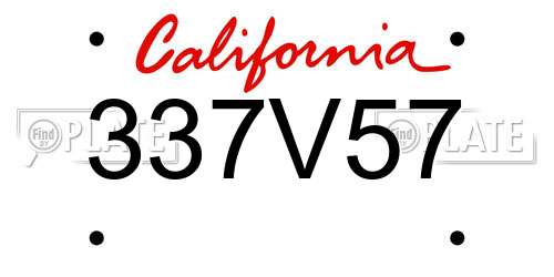 337V57 California License Plate