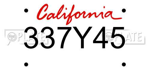 337Y45 California License Plate