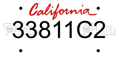 33811C2 California License Plate