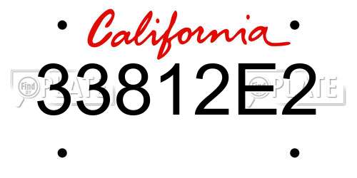 33812E2 California License Plate