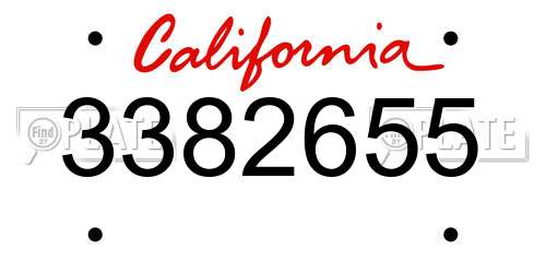 3382655 California License Plate