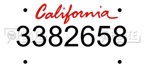 3382658 California License Plate