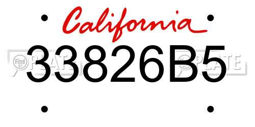 33826B5 California License Plate