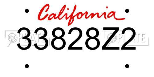33828Z2 California License Plate