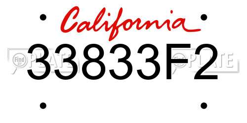 33833F2 California License Plate