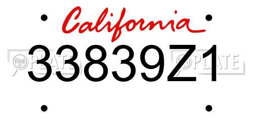 33839Z1 California License Plate