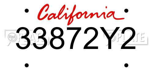 33872Y2 California License Plate