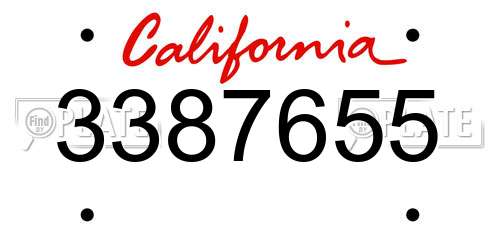 3387655 California License Plate
