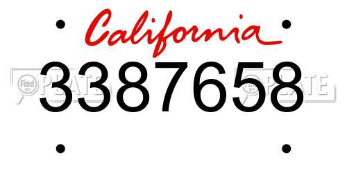3387658 California License Plate