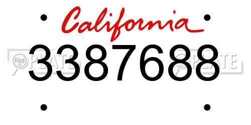 3387688 California License Plate