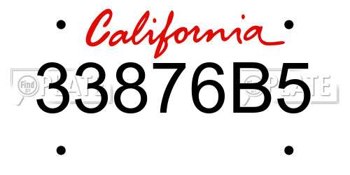 33876B5 California License Plate