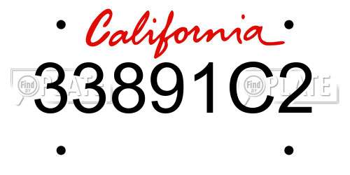 33891C2 California License Plate