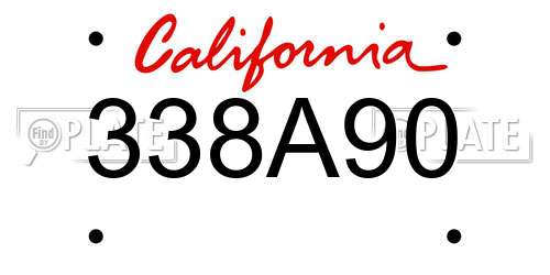 338A90 California License Plate