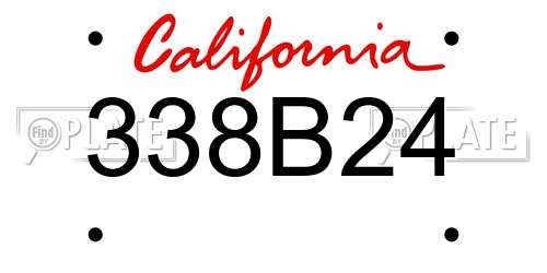338B24 California License Plate