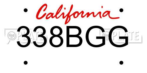 338BGG California License Plate