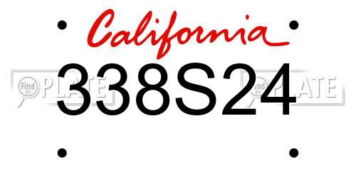 338S24 California License Plate