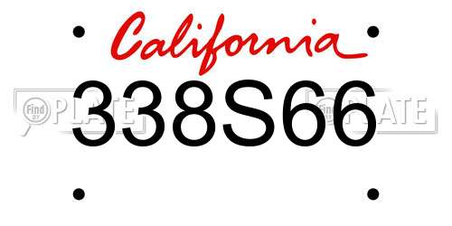 338S66 California License Plate