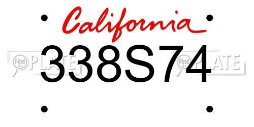 338S74 California License Plate