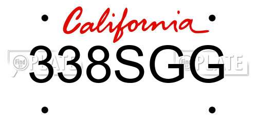 338SGG California License Plate