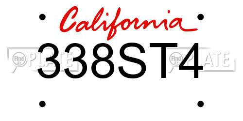 338ST4 California License Plate