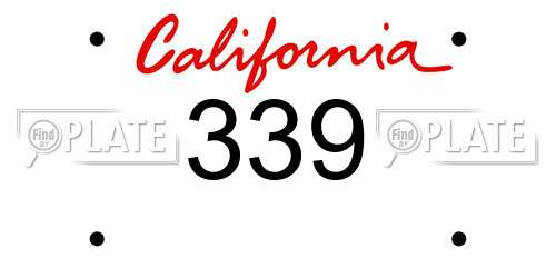 339 California License Plate