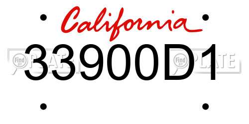 33900D1 California License Plate